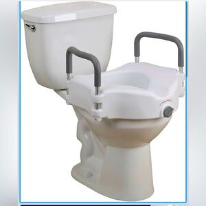 Drive medical raised toilet seat with removable arms 5” height
